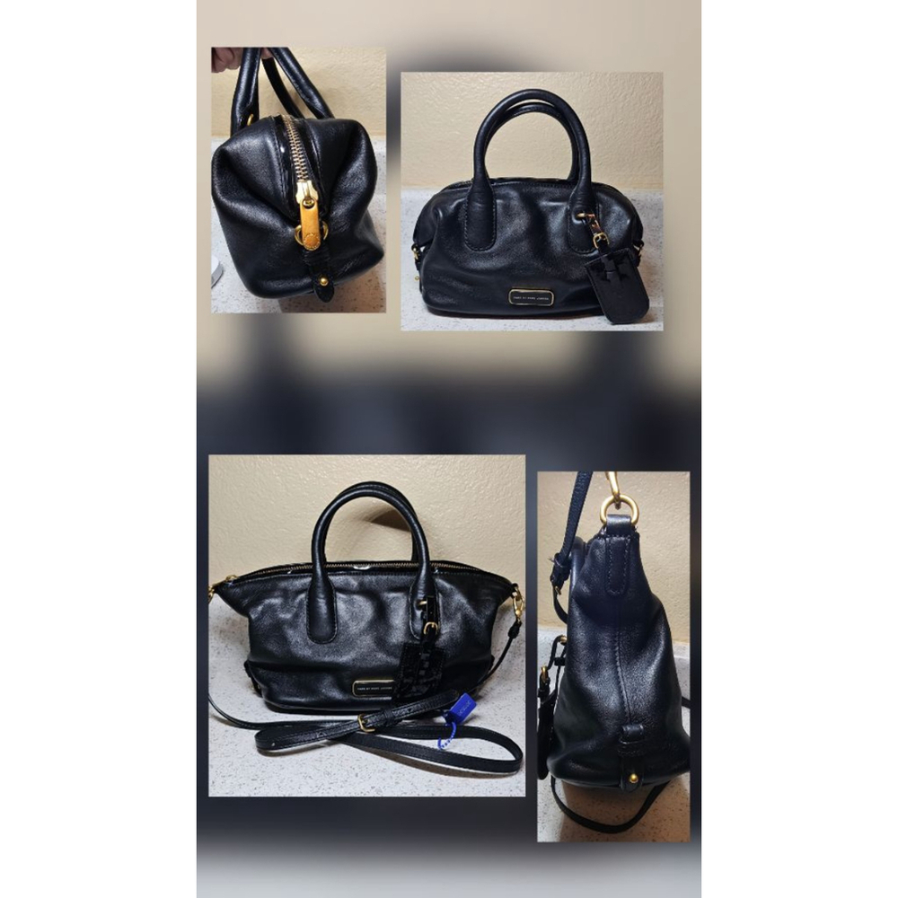 Marc by Marc Jacobs Baby Aidan satchel in black leather with gold hardware